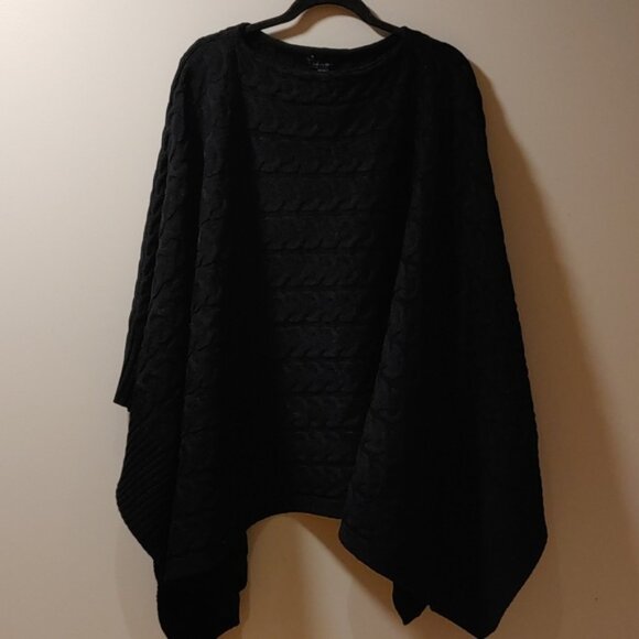 New Lands' End Merino Wool Blend Poncho Sweater